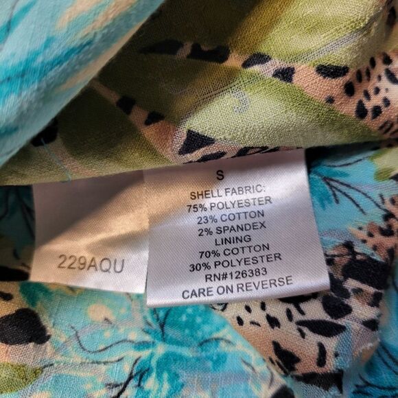 Ethyl Swing Jacket Spring Coat Blue Fit and Flare Pleated 3/4 Sleeves Women's S - Picture 11 of 11